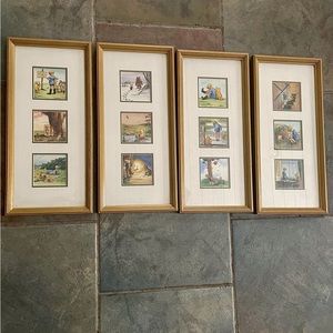Disney's Classic Winnie the Pooh Wall Art Prints 100 Acre Wood Nursery Set of 4